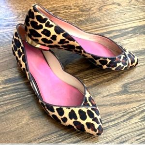 Tory Burch Leopard Print Calf Hair point toe womens flat shoe Size 6.5